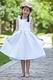 Wholesale Scoop Beading Sequin White Stain Flower Girl Dress