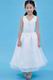 Wholesale V-Neck Embroidery White Ankle Length Flower Girl Dress