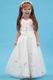 Beautiful V-Neck Appliques A-line Ivory Organza Dress For Flower Girl