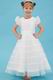 Vintage Scoop Cap Sleeves White Organza Flower Girl Dress Online