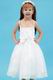 Cute Spaghetti Straps Bow Appliques White Organza Flower Girl Dress