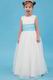 Simple Scoop A line Organza Wedding Party Flower Girl Dress Under $90