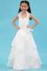 Beautiful Halter Rosette Straps Layers White Flower Girl Dresses