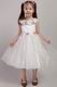 Square Tea-length Hand Made Flowers Dresses For Flower Girl