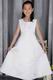 White A-line Square floor-length Satin Embriodery Flower Girl Dress