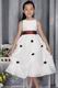 Scoop Tea-length Taffeta Belt and Appliques Flower Girl Dress