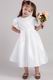 White Princess Scoop Tea-length Taffeta Wedding Little Girl Dress