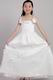 White A-line Straps Flower Girl Dress With Hand Made Flowers