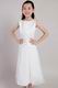White Scoop Floor Length Appliques Baby Flower Girl Dress