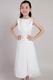 White Scoop Floor Length Appliques Baby Flower Girl Dress