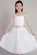 Spaghetti Straps White Tulle Sequined Little Girl Dress With Belt