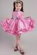 Rose Pink Princess Scoop Hand Made Flowers Little Girl Dress