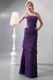 Spaghetti Straps Cross Back Sheath Layers Eggplant Prom Dress