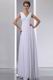 Formal V-neck Floor Length White Chiffon Prom Party Dress