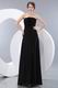 Strapless Floor Length Skirt Black Prom Dress With Rosette