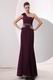 One Shoulder Strap Dark Purple Floor Length Prom Dress Designer