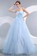 One Shoulder Baby Blue Puffy Skirt Prom Ball Gown Custom Fit