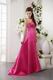 Strapless A-line Fuchsia Prom Party Dress Satin For Women