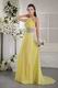 Halter Yellellow Chiffon Custom Fit Prom Dress With Crystal Belt