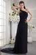 One Shoulder Black Chiffon 2014 Discount Prom Dress