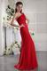 One Shoulder Designer Wine Red Chiffon Dress For 2014 Prom