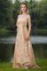 Strapless Golden Sequin Handmade Dress For A Prom Party