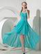 Turquoise Blue Chiffon High-low Skirt Prom Dress Cheap