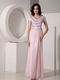 Sequined Floor-length Cheap Baby Pink Prom Dress With Crystal