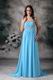 Strapless Aqua Blue Chiffon Prom Dress By Top Designer