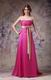 Strapless Floor Length Fuchsia Prom Dress With Champagne Belt