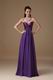 Trimed Sweetheart Floor-length Purple Chiffon Prom Party Dress