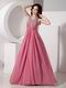 Coral Pink Prom Dress With Beaded Halter Floor Length Skirt