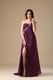 Dark Purple Cross Back Prom Dress With One Shoulder Split Skirt