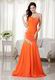 Orange Mermaid One Shoulder Chiffon Prom Dance Dress