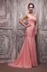 Watermelon Chiffon Strapless Fishtail Split Skirt Beaded Prom Dress