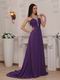 Purple Cross Back V-neck 2014 Top Designer Prom Dress Online