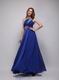 Cerulean Blue Empire One Shoulder Chiffon Prom Evening Dress