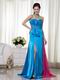 Sexy Colorful Handmade Prom Dress With Front Split Skirt