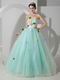 Pale Turquoise La Femme Prom Dress With Colorful Flowers