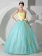 Pale Turquoise Strapless Floor Length Puffy Colorful Prom Gown