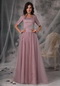 Half Sleeves Square Side Beaded Flamingo Mother of the Bride Dress Modest