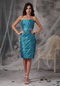 Strapless Teal Mother of the Bride Dress With Long Sleeves Jacket Modest