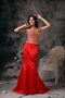 Scarlet Mermaid Straps Mother Of The Bride Dress Two Pieces Modest