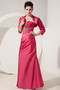 Coral Red Mother Of The Bride Dress And Taffeta Jacket Modest