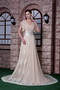 Modest V-neck Champagne Chiffon and Lace Mother Of Bride Dress Modest