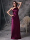Purple One Shoulder Column Mother Of The Bride Dress Pretty Modest