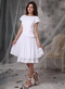 Bateau Neck White Chiffon Short Mother Of The Bride Dress Modest