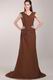 Brown V-neck Designer Modest Mother of the Bride Dress