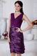 Designer Layers Skirt Grape Mother Of The Bride Dress