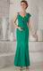 Turquoise Mermaid Ankle-length Mother of the Bride Dress